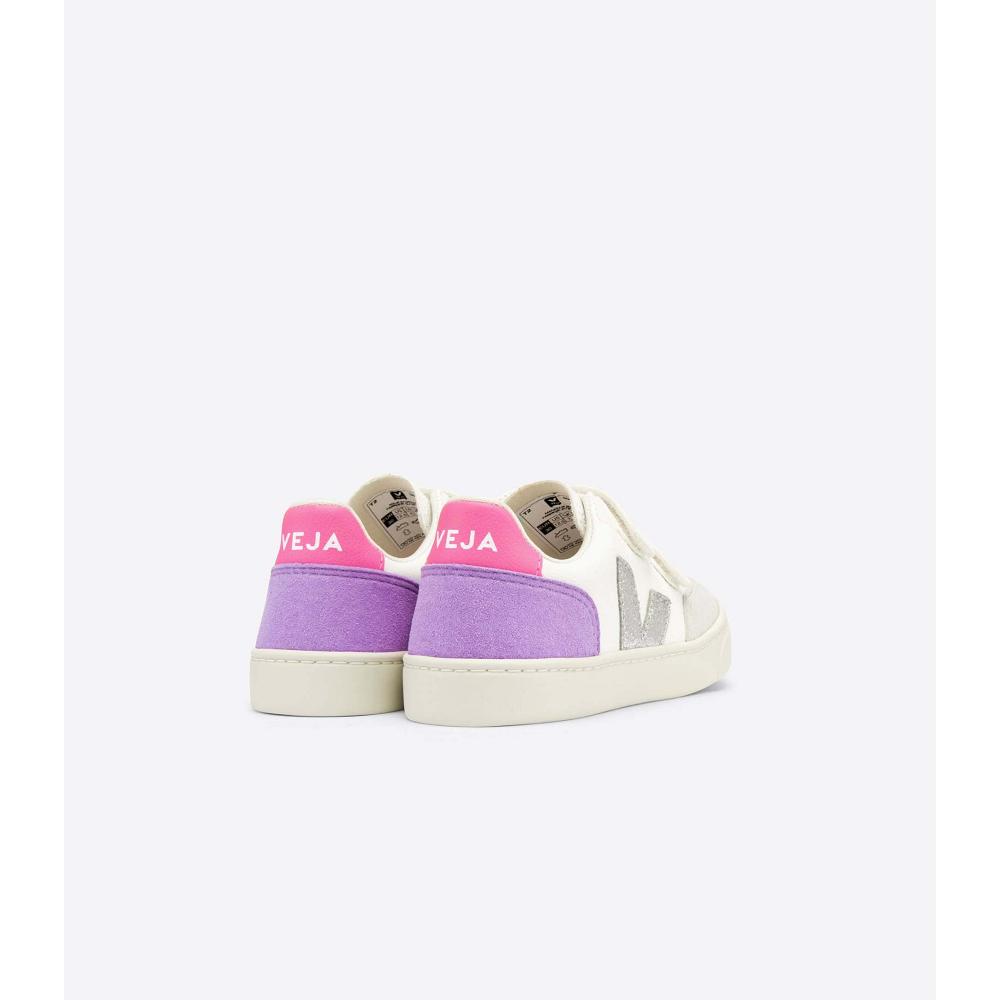 Veja V-12 CHROMEFREE Tenisky Detske White/Purple | SK 880JPQ